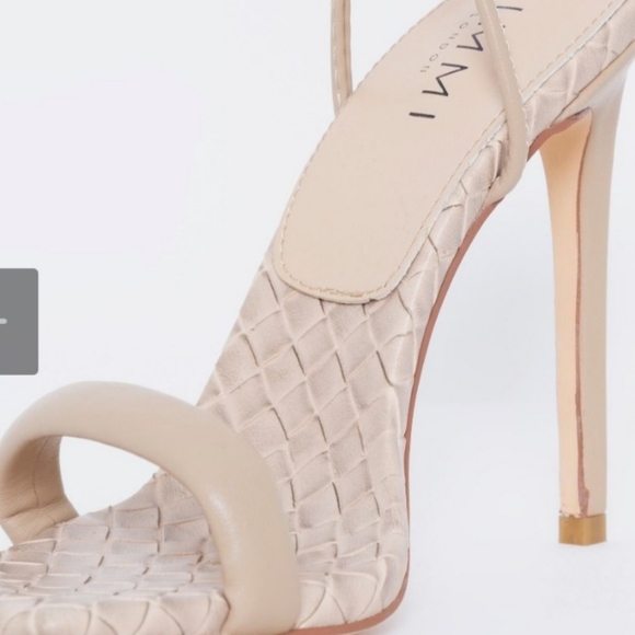 SIMMI KARIS NUDE WOVEN LACE UP HEELS 7US - Picture 3 of 4